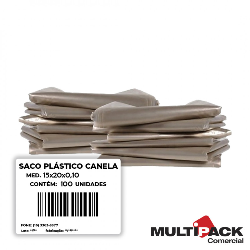 SACO PLÁSTICO BD CANELADO 15X20X0,10 C/ 100 UN ZPP
