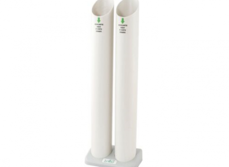 LIXEIRA DUPLA ÁGUA/ÁGUA 150/180/200 ML TRILHA BRANCA CX C/ 1 UN (T-1005AA)