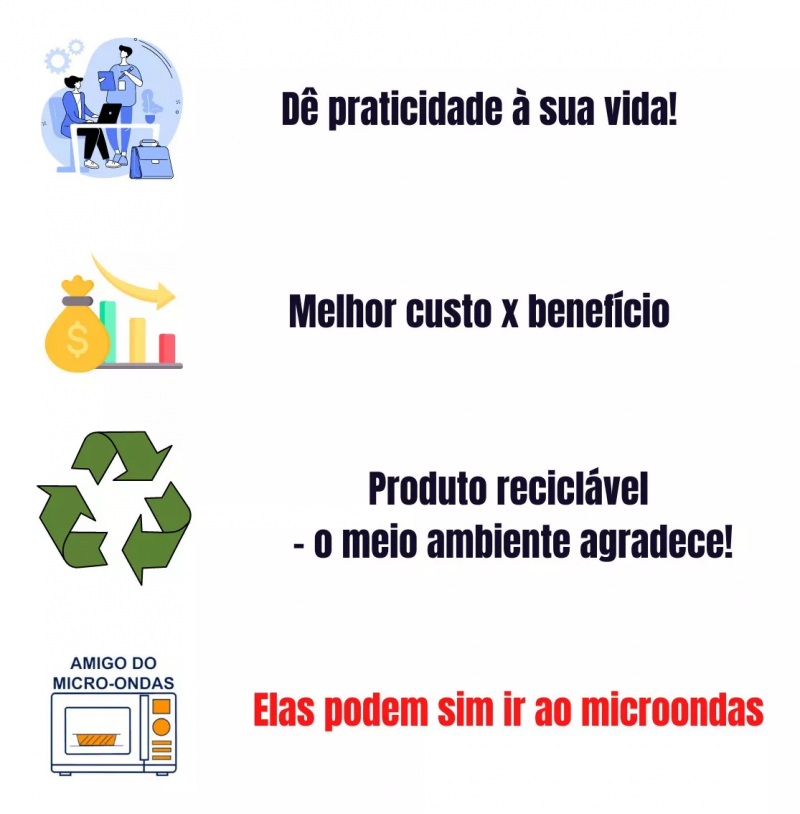 Marmitex Bandeja Alumínio Delivery 3 Divisões C/100 - 950ml