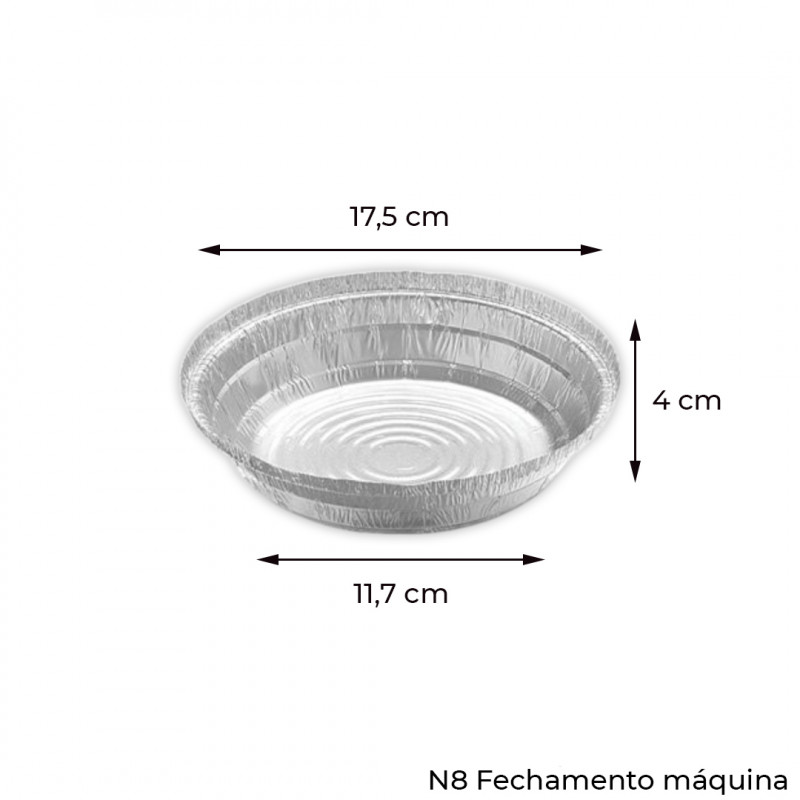 PRATO ALUMÍNIO NR 08 FECHAMENTO MÁQUINA THERMOPRAT - CAIXA C/ 400 UNIDADES