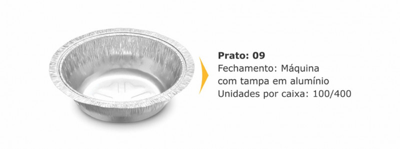 PRATO ALUMÍNIO NR 09 FECHAMENTO MÁQUINA THERMOPRAT - CAIXA C/ 400 UNIDADES