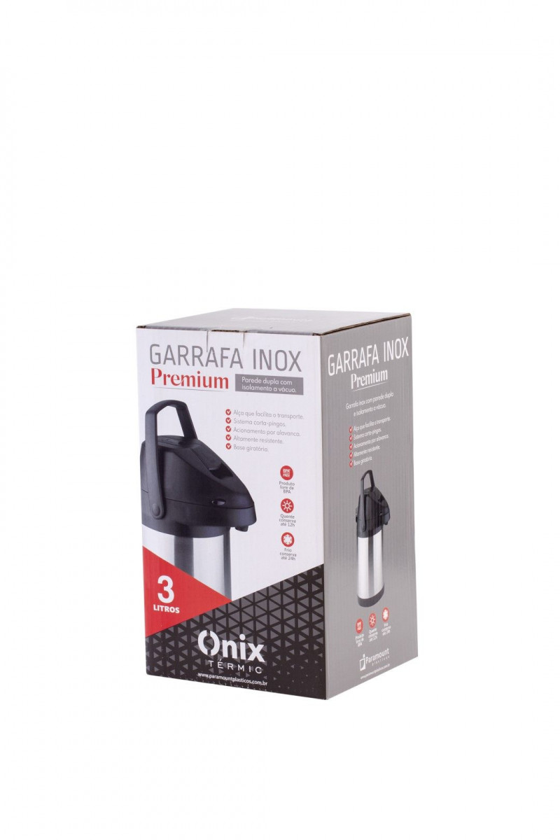 Garrafa Inox Premium Parede Dupla E Isolamento A Vácuo 3 Lts