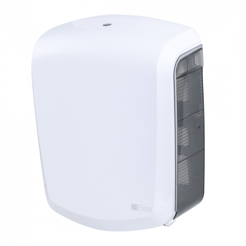 DISPENSER PARA PAPEL TOALHA INTERFOLHADA BRANCO/FUME ELISA CX C/ 6 UN (EL-INTBF)