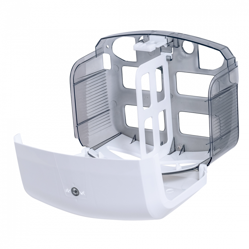 DISPENSER PARA PAPEL HIGIÊNICO INTERFOLHADO BRANCO/FUME ELISA C/ 1 UN (EL-KKBF)