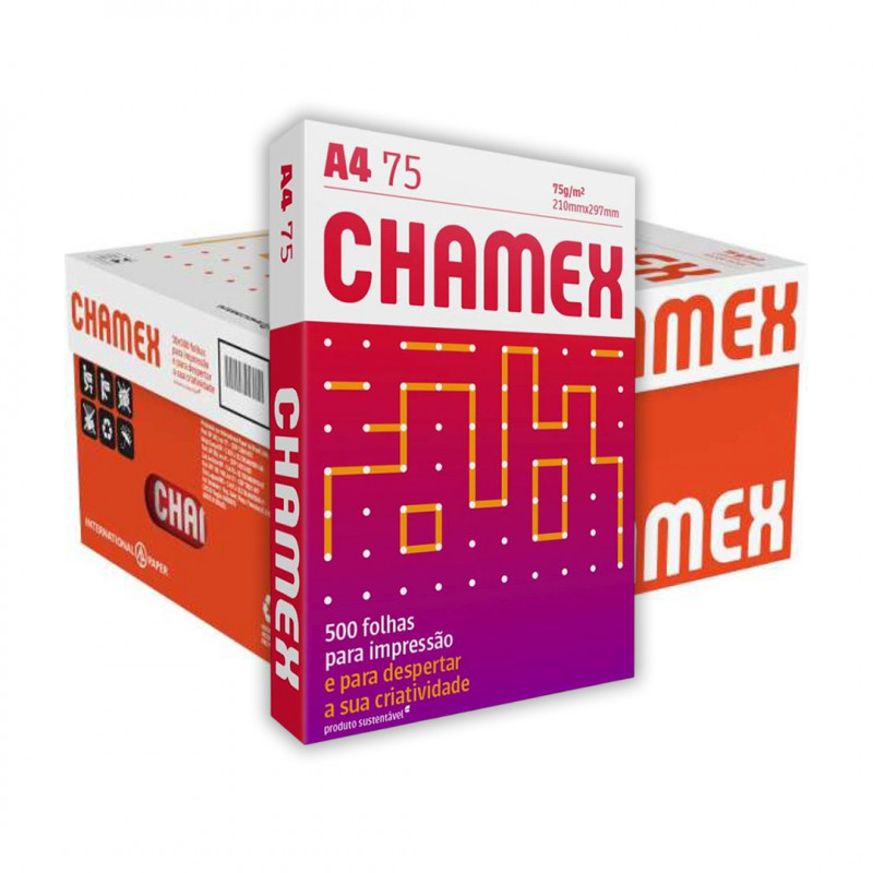 PAPEL SULFITE A4 CHAMEX 75 GR PT C/ 500 UN