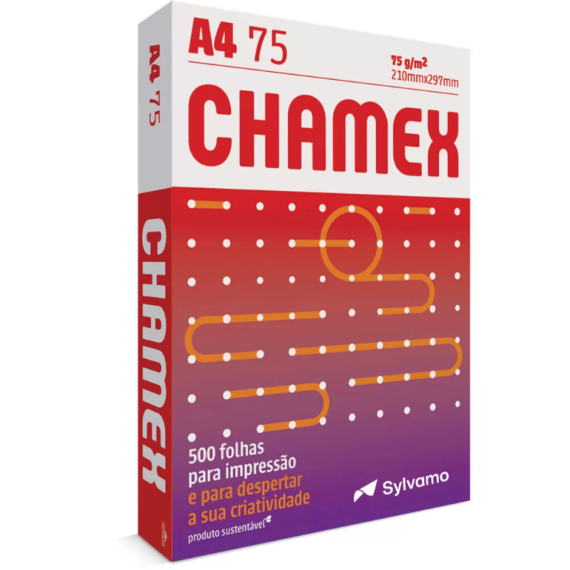 PAPEL SULFITE A4 CHAMEX 75 GR PT C/ 500 UN