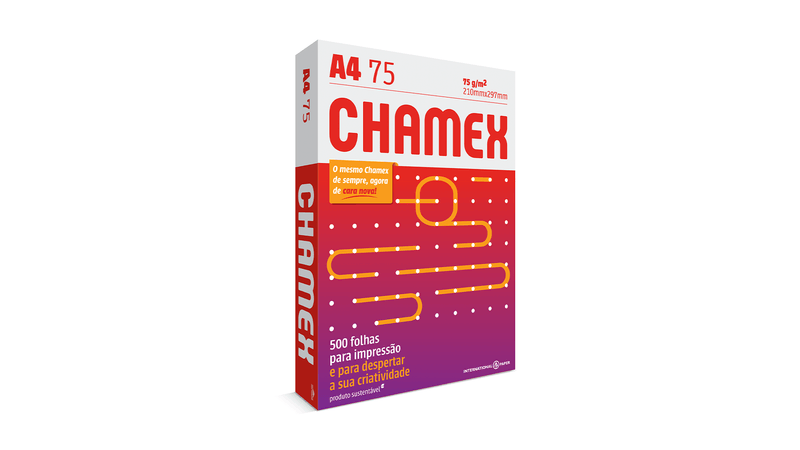 PAPEL SULFITE A4 CHAMEX 75 GR PT C/ 500 UN