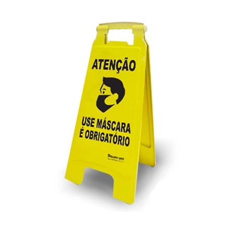 PLACA SINALIZADORA ATENÇÃO USE MASCARA É OBRIGATÓRIO (PLC0042)