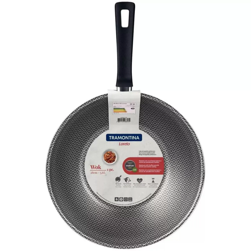 Panela Wok 28cm Loreto Vermelha Tramontina