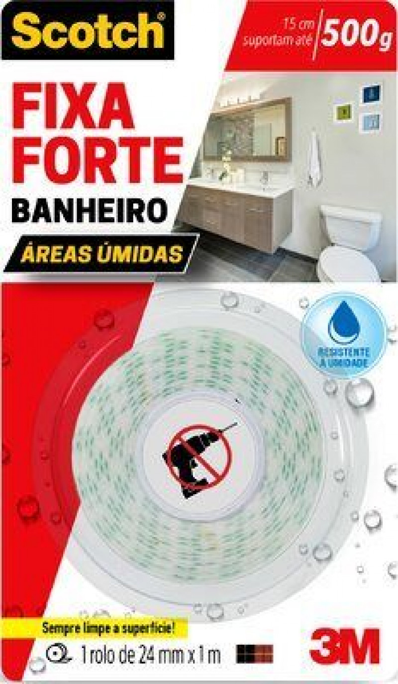 FITA DUPLA FACE BANHEIRO 24X1,0 M 3M C/ 1 UN