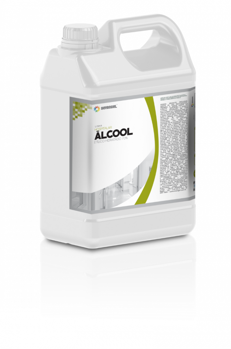 ALCOOL LIQUIDO 70% 5 LTS SEVENGEL CX C/ 4 UN (5793)