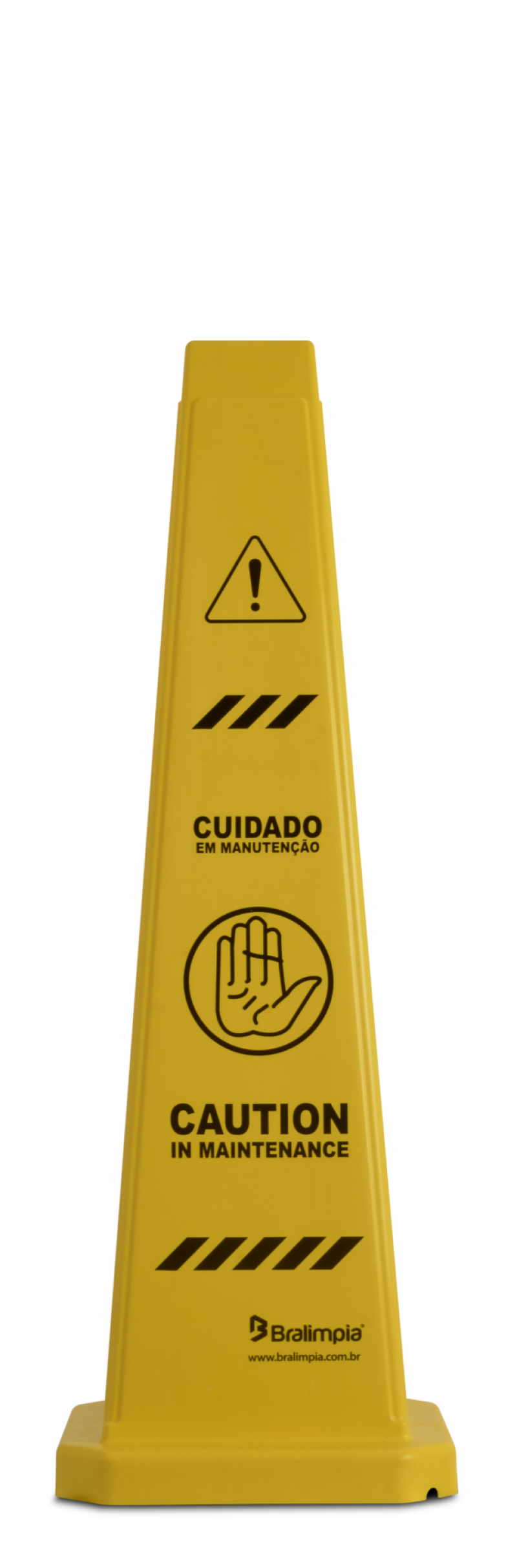 CONE SINALIZADOR CUIDADO EM MANUTENÇÃO BRALIMPIA (CONE0005)