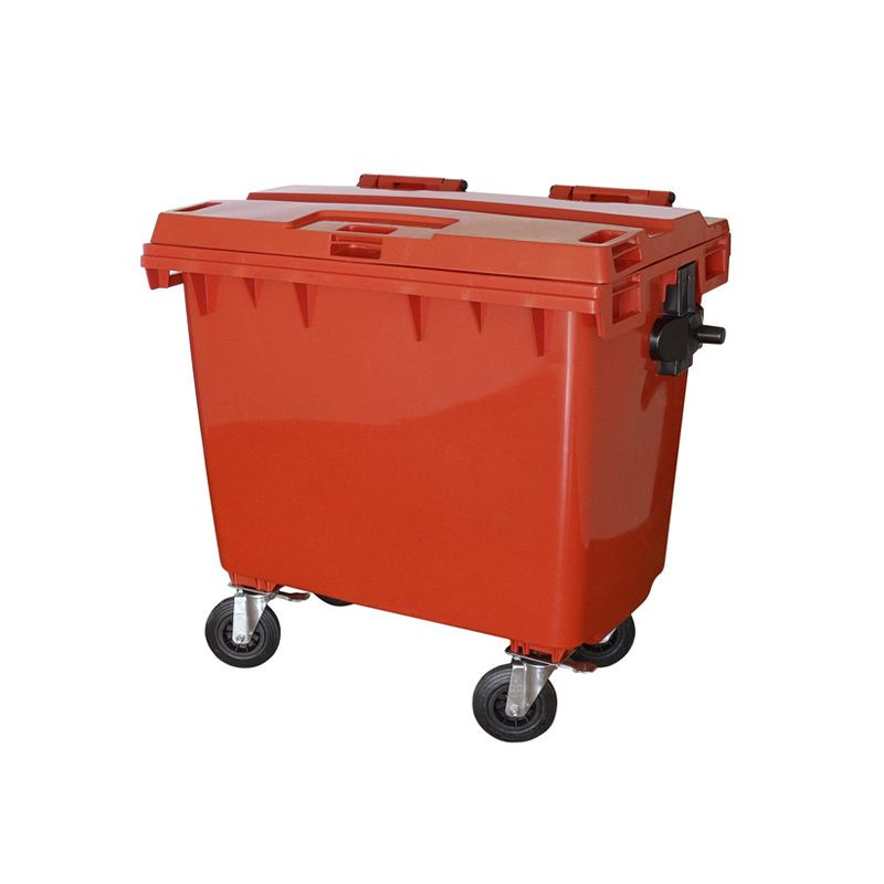 Container Plástico 660 Litros com Pedal - Reforçado Vermelho