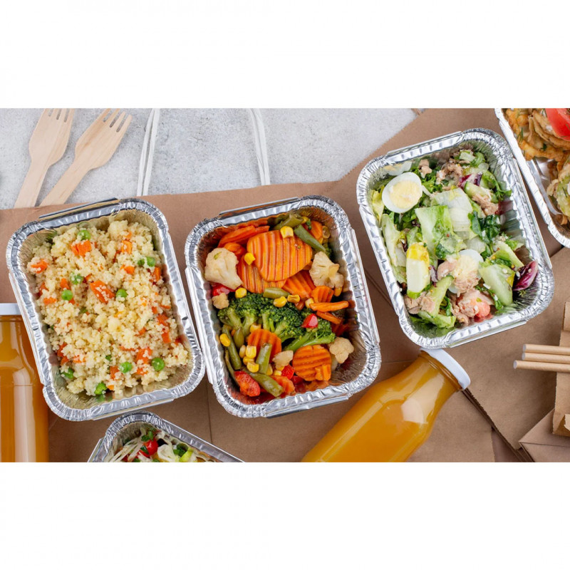 BANDEJA ALUMÍNIO C/ TAMPA PET 500 GR THERMOPRAT - CAIXA C/ 45 PACOTES C/ 10 UNIDADES