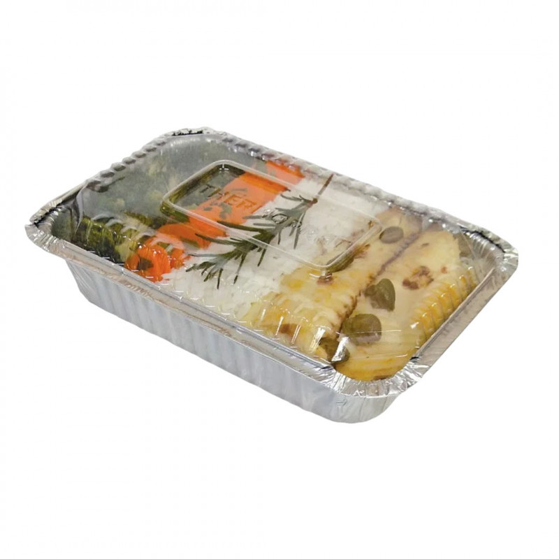 BANDEJA ALUMÍNIO C/ TAMPA PET 750 GR THERMOPRAT - CAIXA C/ 35 PACOTES C/ 10 UNIDADES