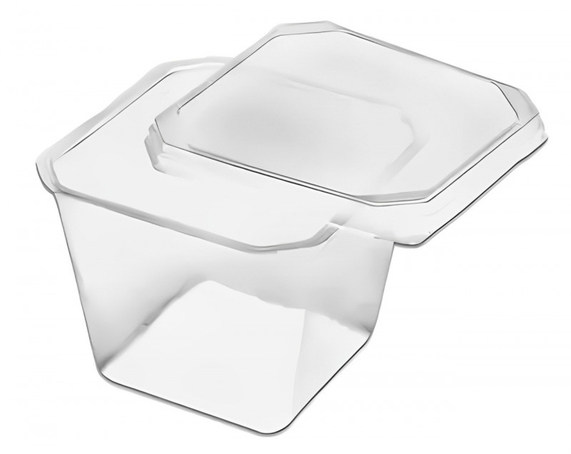 POTE QUADRADO C/ TAMPA 500 ML PRAFESTA PT C/ 20 UN (8470)