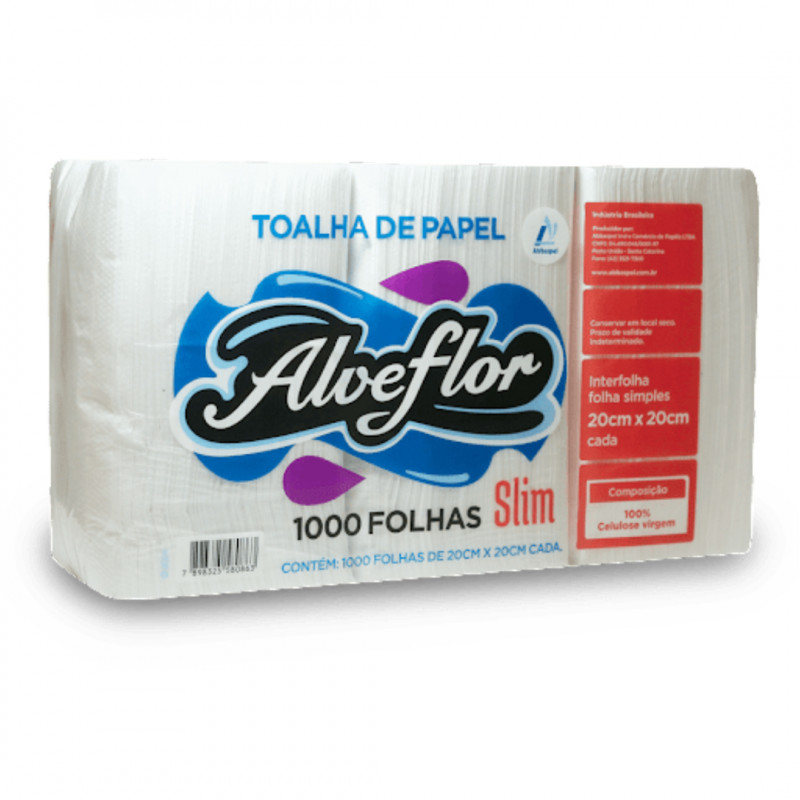 TOALHA PAPEL INTERF 20X20CM ABBASPEL - 2530 UN COM 1000 UN