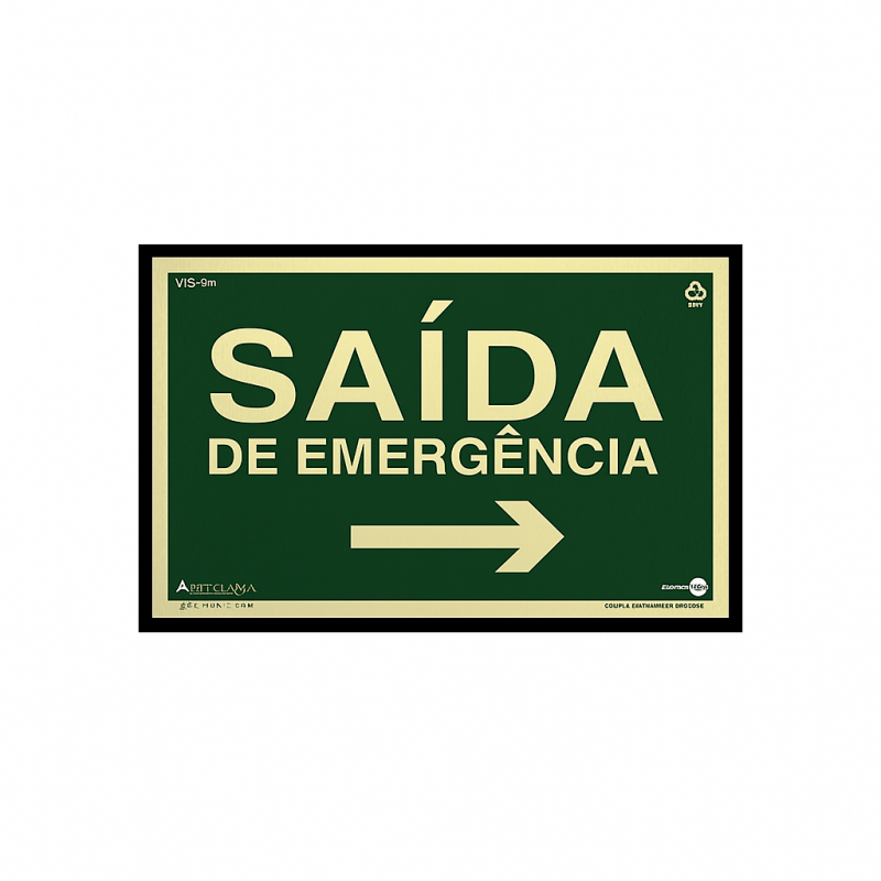 PS 25X15 SAIDA EMERGENCIA SETA DIREITA - PAF-311 UN COM 1 UN