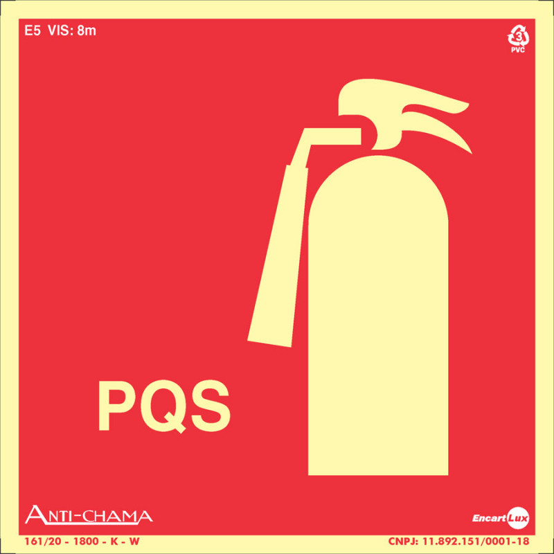 PS 18X18 EXTINTOR PQS ENCARTALE - PAF-478 UN COM 1 UN
