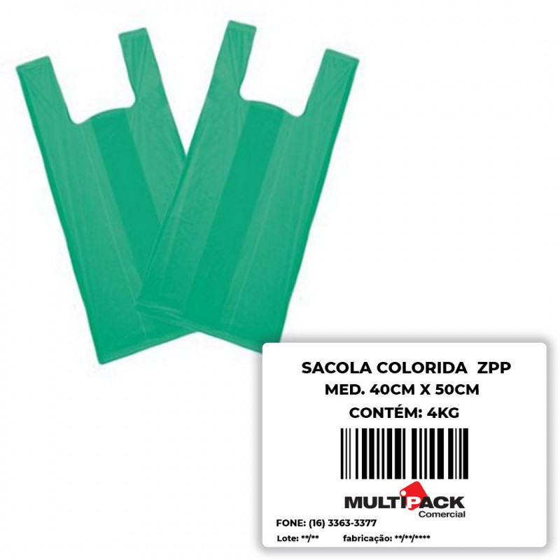 SACOLA COLORIDA 40X50 FD C/ 4 KG ZPP