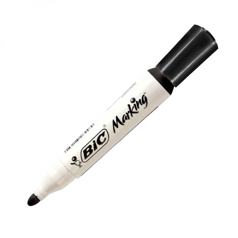 PINCEL PRETO QUADRO BRANCO MARKING RECARREGAVEL BIC CX C/ 12 UN