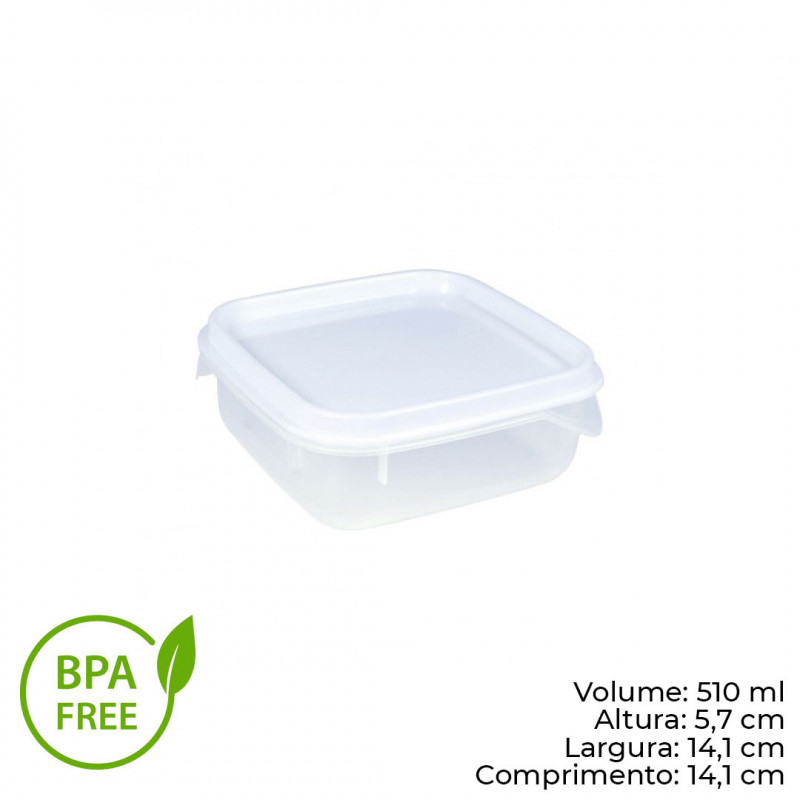 POTE RETANGULAR MODULINE 510 ML  PLASÚTIL (12768)