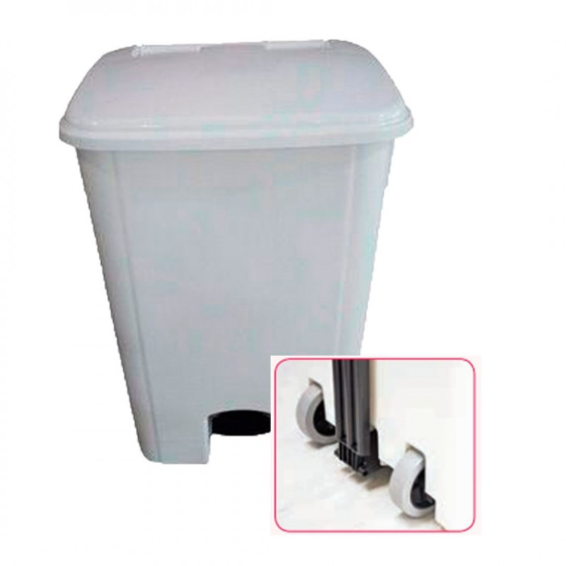 COLETOR E PEDAL C/ RODAS 100 LITROS BRANCA BRALIMPIA (CP11BR)