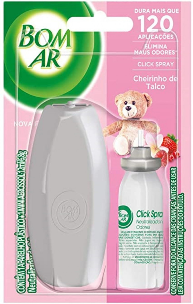APARELHO+REFIL CLICK SPRAY 12 ML RECKITT - CHEIRINHO TALC UN COM 1 UN