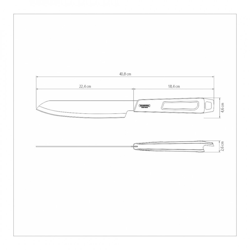 FACA TRINCHANTE CHURRASCO BLACK 8" TRAMONTINA