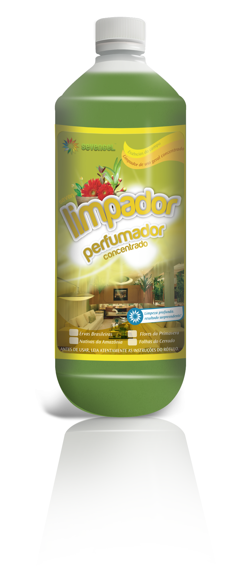 LIMPADOR PERFUMADOR 1 L ERVAS BRASILEIRAS CONCENTRADO SEVENGEL CX C/12 UN (5561)