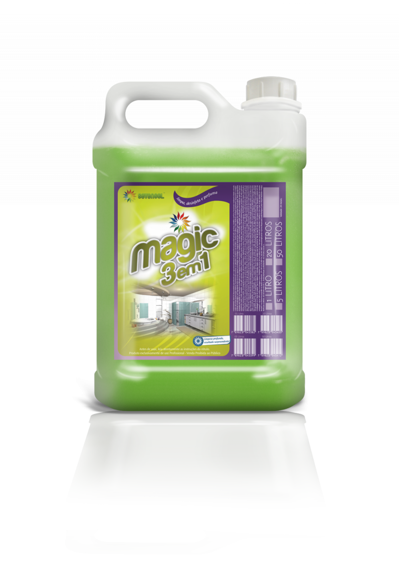 LIMPADOR PERFUMADOR 5 LTS MAGIC 3 EM 1 CONCENTRADO SEVENGEL CX C/ 4 UN (5574)