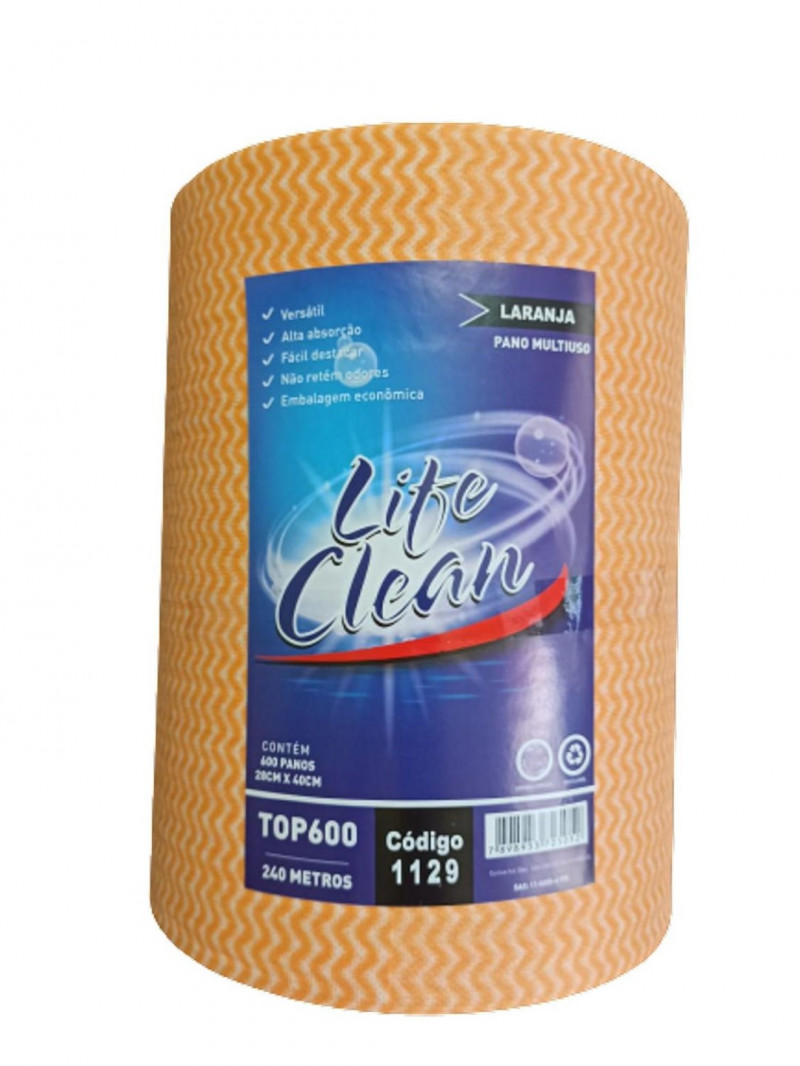 Pano Tnt 28cmx240mx35 Gr Laranja Life Clean