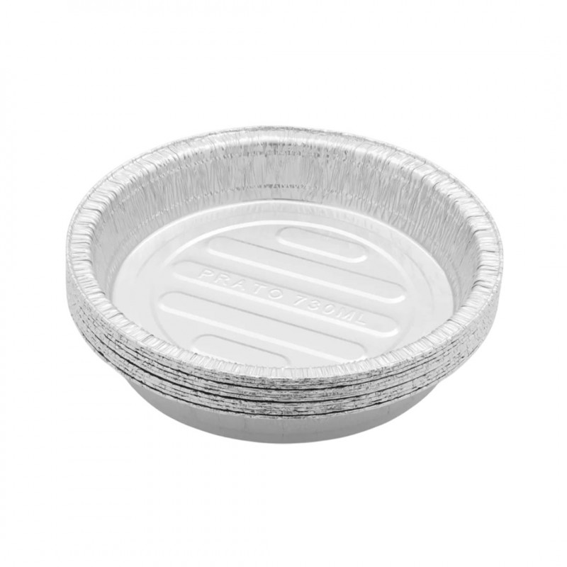 PRATO ALUMÍNIO P/TORTA 730ML C/ TAMPA PET THERMOPRAT - CAIXA C/ 25 UNIDADES