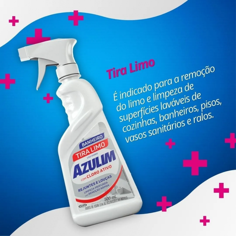 LIMPA LIMO CLORO ATIVO 500 ML AZULIM SPRA - 15247 UN COM 1 UN