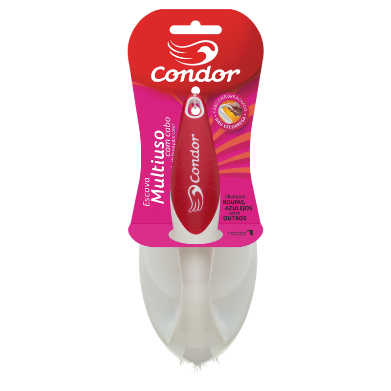 ESCOVA LAVAR ROUPA OVAL C/ CABO CONDOR - 72 UN COM 1 UN