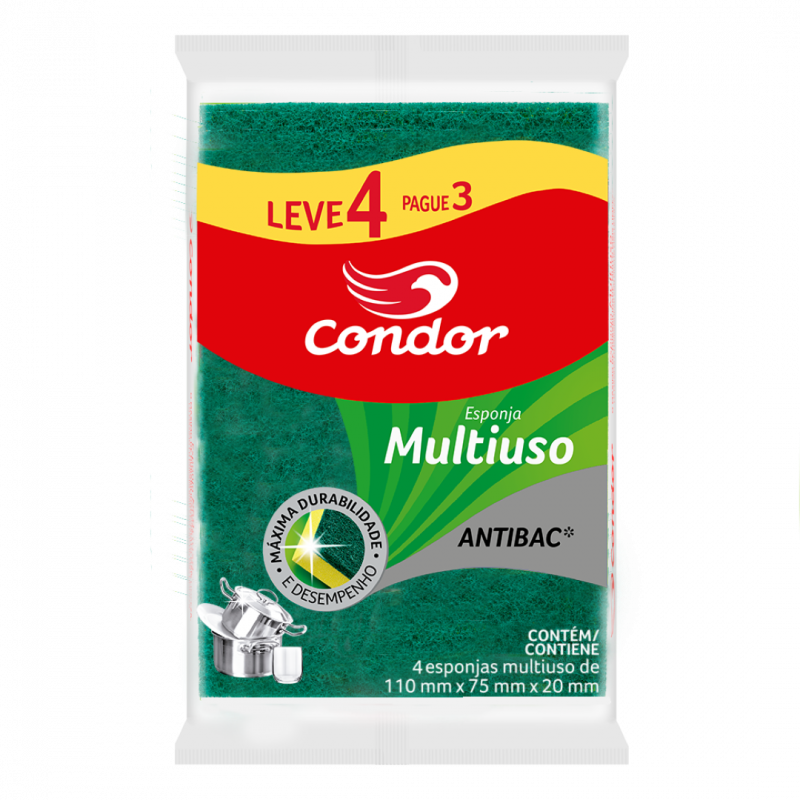 ESPONJA DUPLA FACE L4P3 CONDOR - 1539 L4P3 CX COM 160 CX