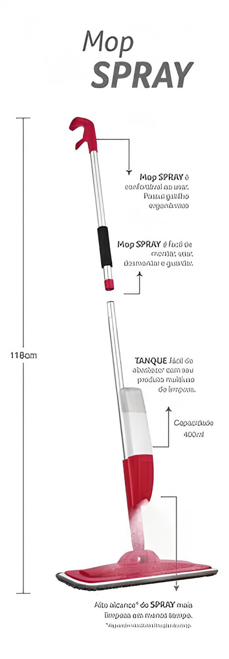 Mop Spray Esfregão com Microfibra Condor