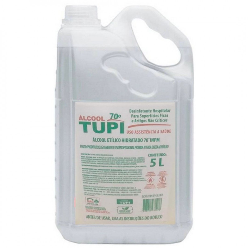 ALCOOL LIQUIDO 70% 5 LITROS TUPI C/ 1 UN (1151)