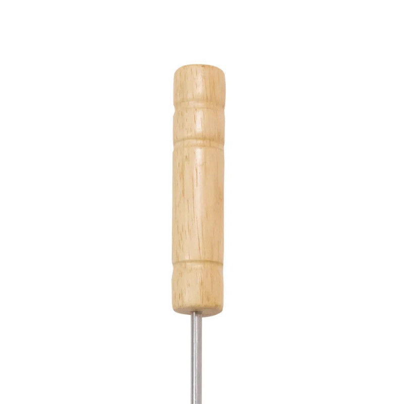 Grelha Moeda Inox P/churrasco 40x50 Cm C/cabo De Madeira Mor