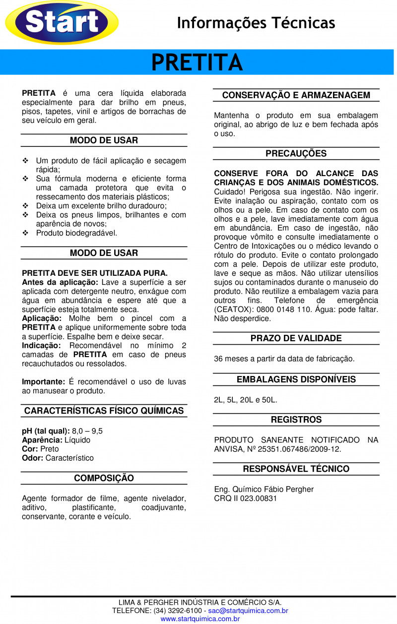 Cera liquida Pretinho 5 Litros Pretita Azulim
