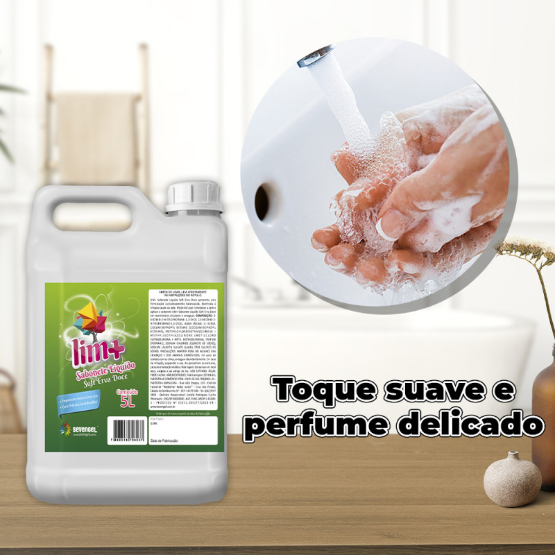 SABONETE LIQ 5 LITROS LIM+SOFT SEVENGEL ERVA DOCE CX C/ 4 UN (9921)