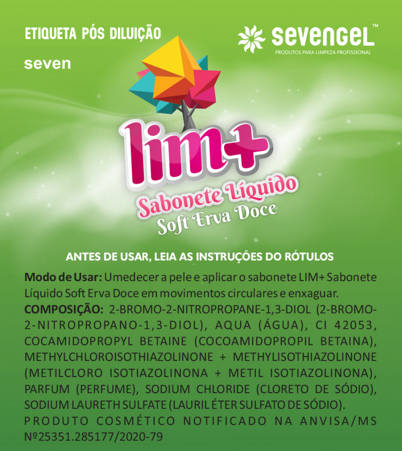 SABONETE LIQ 5 LITROS LIM+SOFT SEVENGEL ERVA DOCE CX C/ 4 UN (9921)