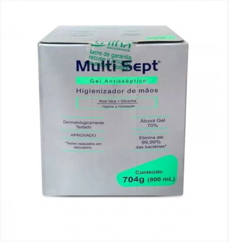 ALCOOL GEL 70% 800 ML ANTISSEPT TRILHA - MS-P800 UN COM 1 UN