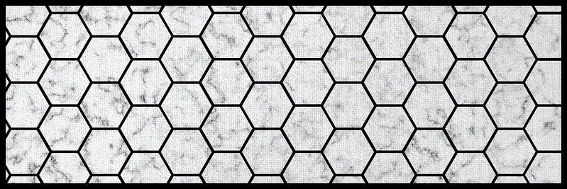 TAPETE COZINHA 50X150CM MARMORE HEXAGONAL KAPAZI C/ 1 UN