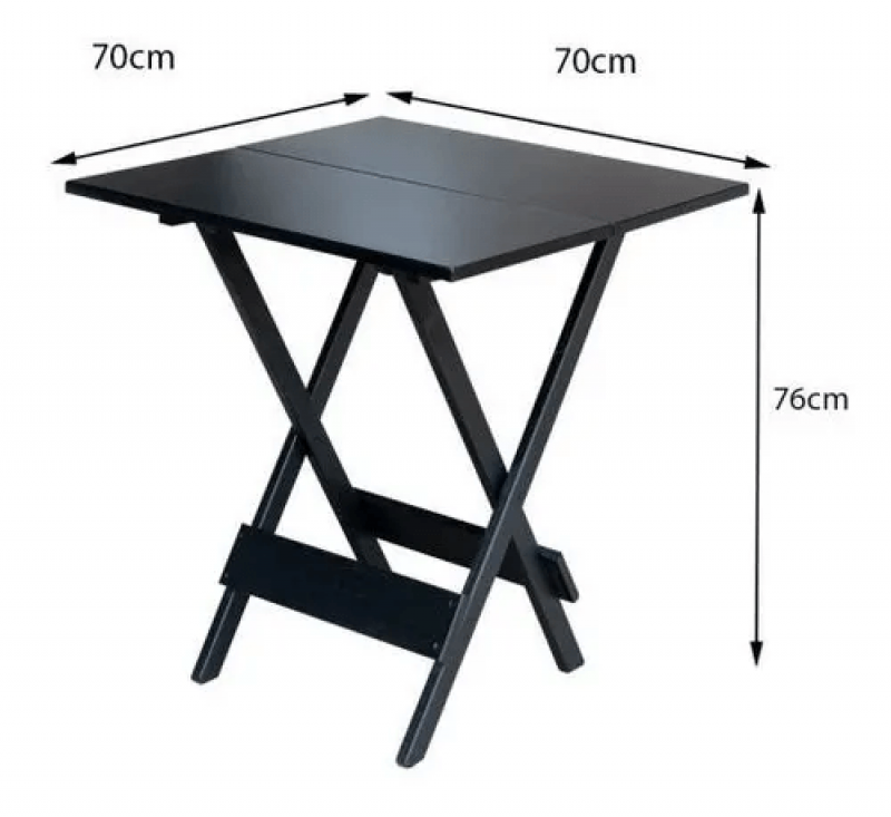 Mesa Madeira Dobrável Bar Restaurante Paris Tabaco 70x70cm