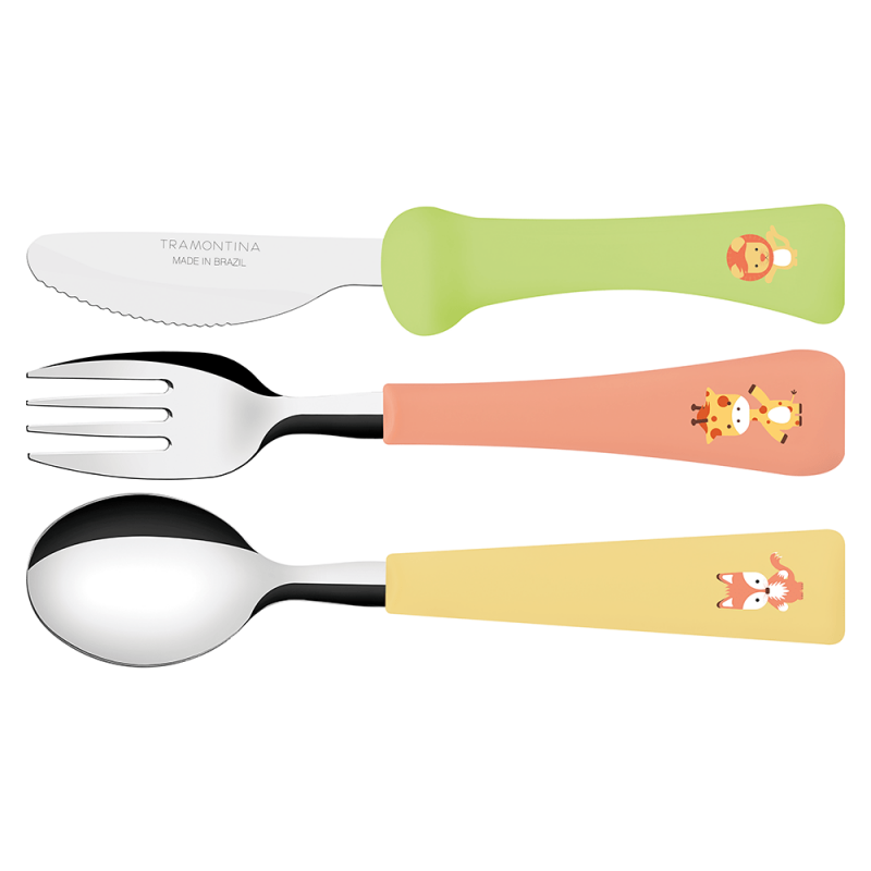 Jogo De Talheres Infantil 3 Pçs Baby Friends-Tramontina Inox