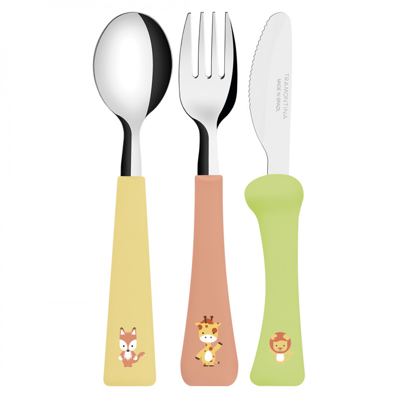 Jogo De Talheres Infantil 3 Pçs Baby Friends-Tramontina Inox