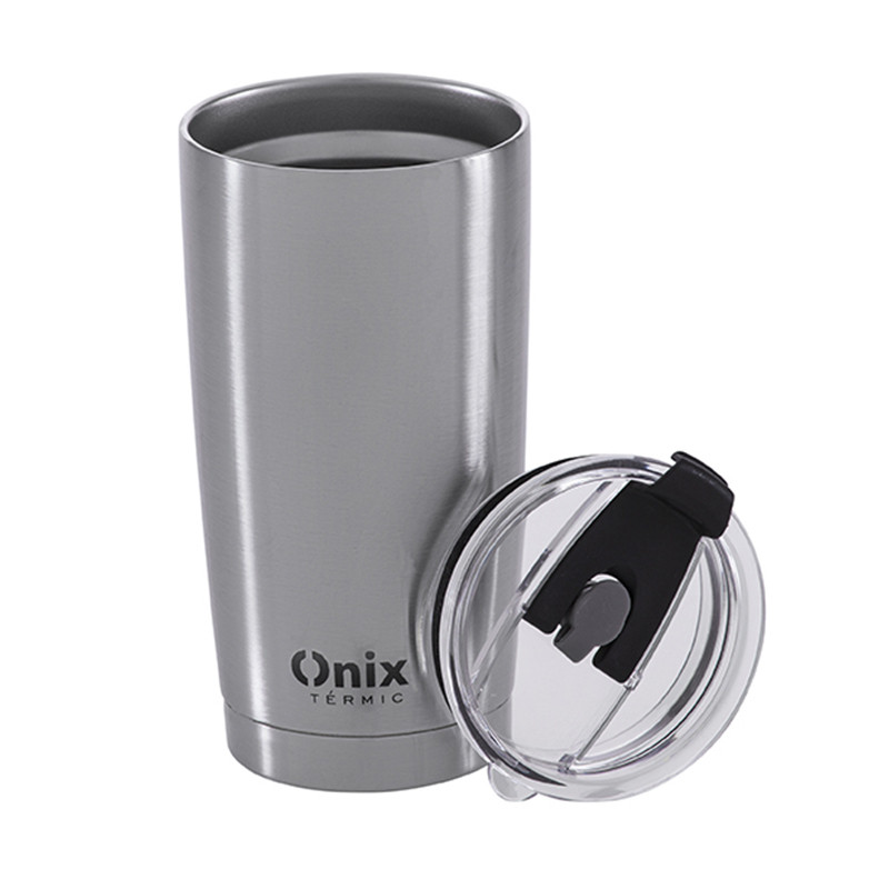 Copo Térmico Inox Tampa Vedação 580 Ml Linha Premium Ônix