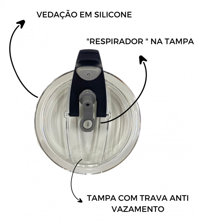 Copo Térmico Inox Tampa Vedação 580 Ml Linha Premium Ônix