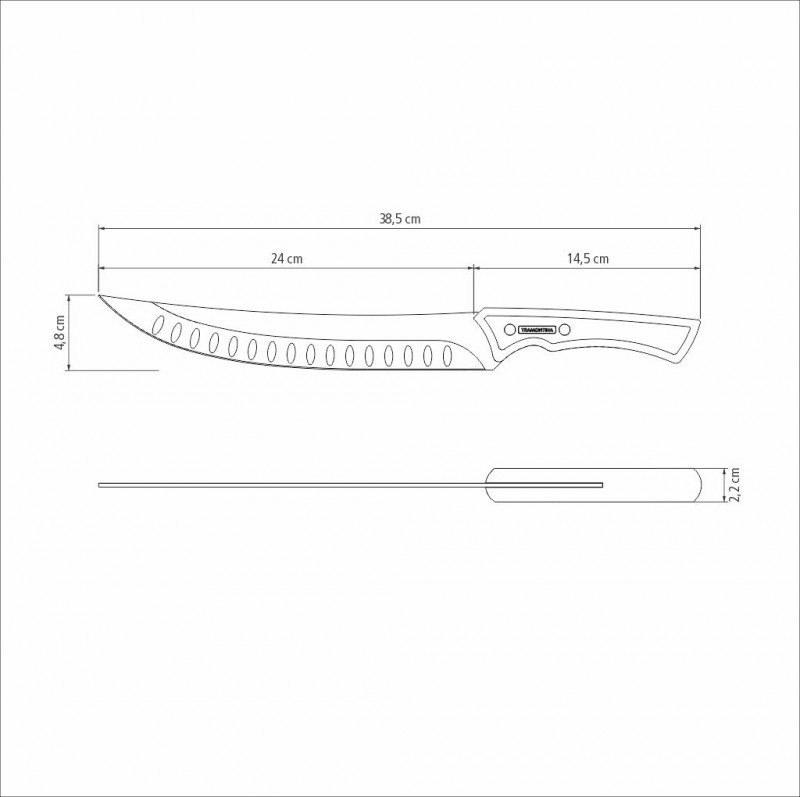 Faca Para Carne Tramontina 10'' Churrasco Black - 22841/110